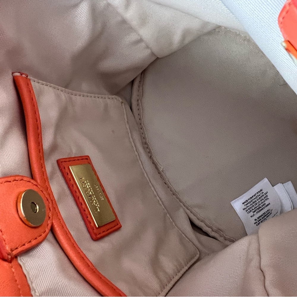 Ralph Lauren Emmy 19 Bucket Bag Orange Leather Crossbody - Picture 5 of 6